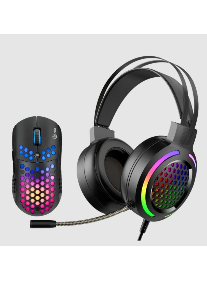 MARVO MH01BK 2IN1 Gaming Headset and Mouse Black