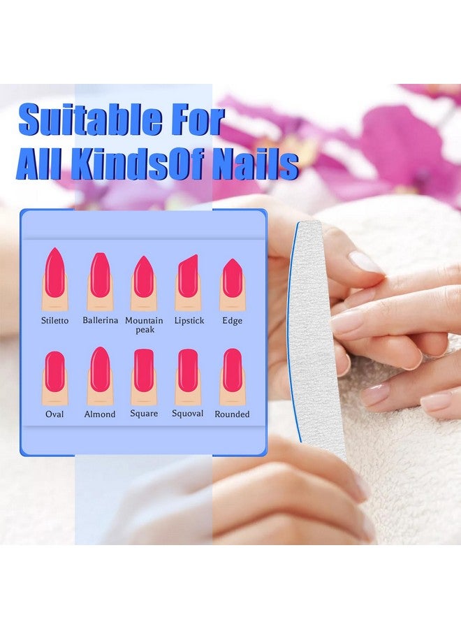 Nail Files 100/180 Grit For Poly Nail Extension Gel 12 Pcs Emery Boards Nail Files For Acrylic Nails Doubled Sides Washable Coarse Nail File Manicure Tools For Home And Salon Use