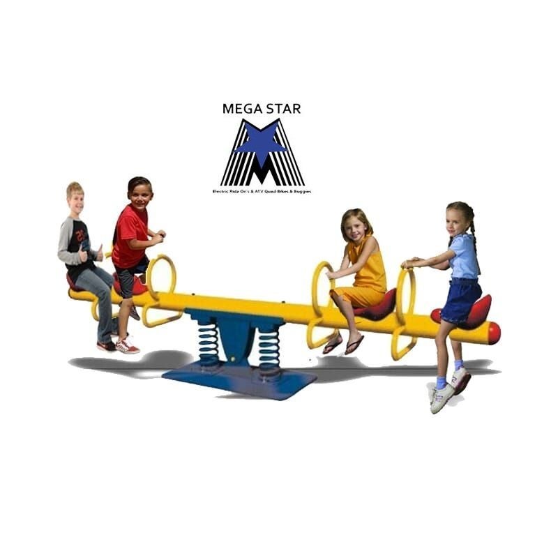 Double Springs Happy Metal See Saw- 4 seats 300 x 40 x 85cm