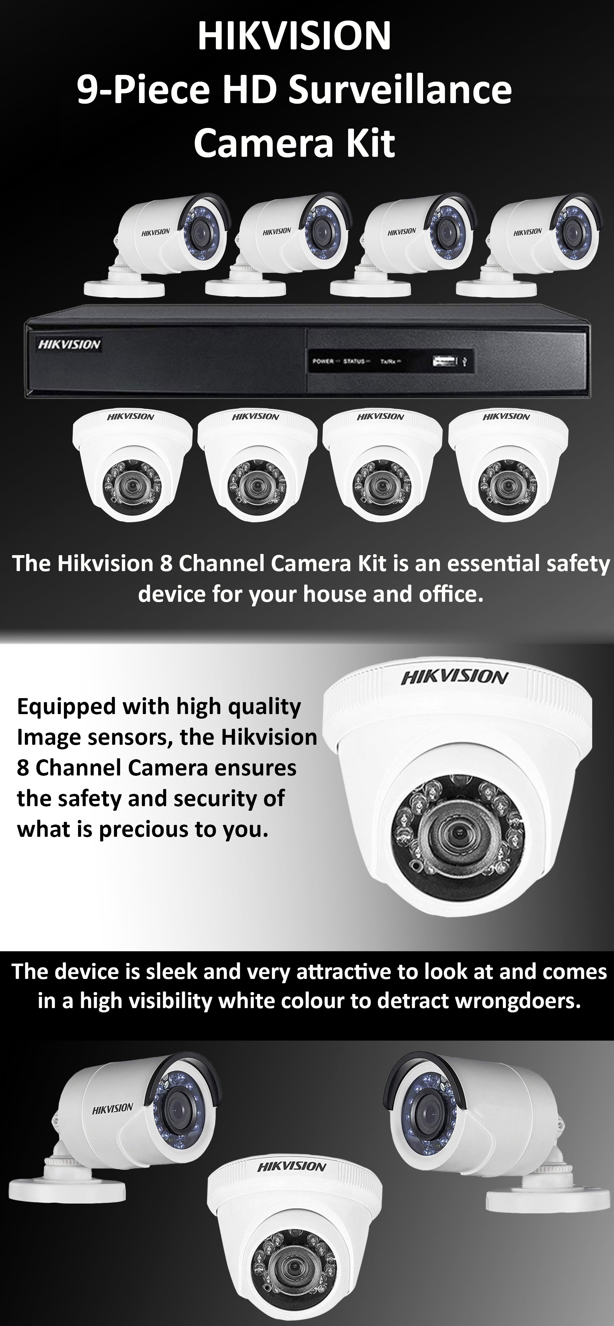 9-Piece HD Surveillance Camera Kit