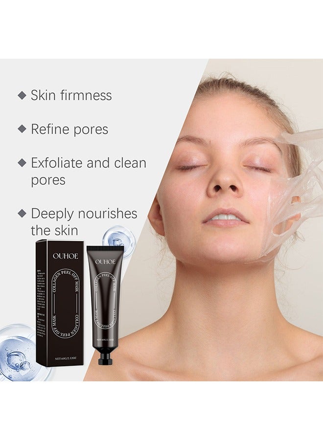 Collagen Peel Off Mask- Dead Skin Clean Pores ,Skin Brightening Peeling Mask for Dull Skin 60g