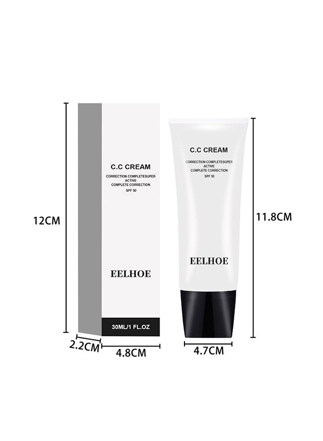 CC Cream SPF 50-CC Cream Self Adjusting For Mature Skin, Colour Correcting Face Sunscreen And Foundation, Pre-Makeup Primer Moisturizing Skin Concealer  (#Ivory)