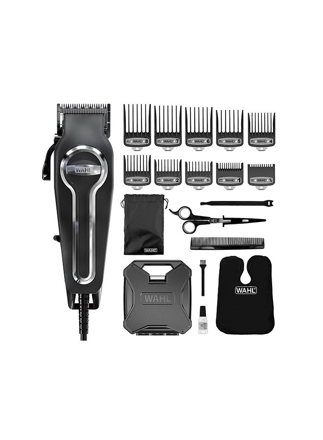 Elite Pro Hair Cutting Kit Powerful And Durable Motor Secure-Fit Premium Guide Combs 79602-300 Black/Silver