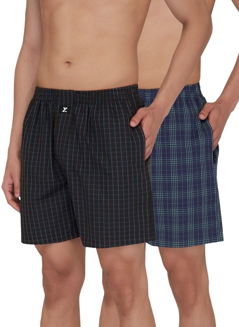 IntelliEaze Super Combed Cotton Boxer Shorts for mens pack of 2