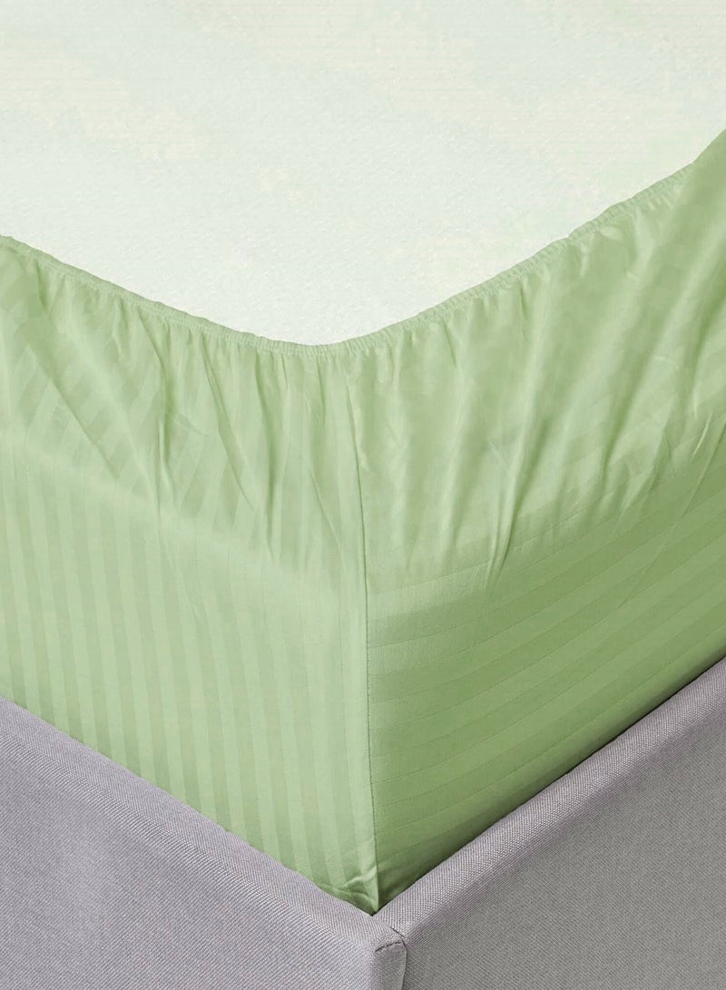 2-Set Fitted Bed Sheets +  Pillow Covers, King/Queen/Double/Single Sizes, Color Green