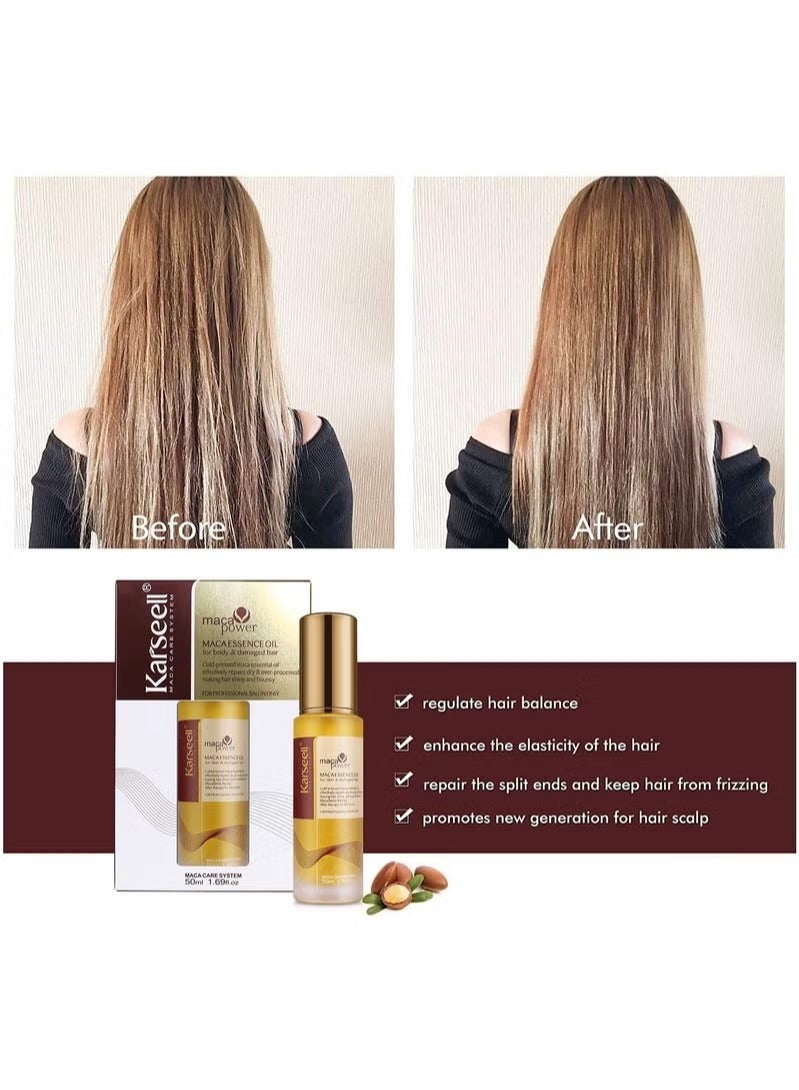 Moroccan Argan Oil for Hair Healing Cold Pressed Weightless Argan Oil Hair Serum for Dry Damaged Hair 50ml