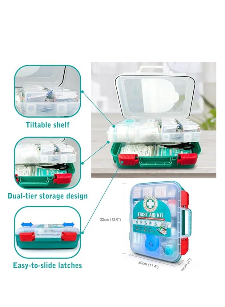 General Medi 420 Pieces Professional First Aid Kit - HardCase First Aid Box - Contains Premium Medical Supplies for Travel, Home, Office, Vehicle, Camping, Workplace & Outdoor
