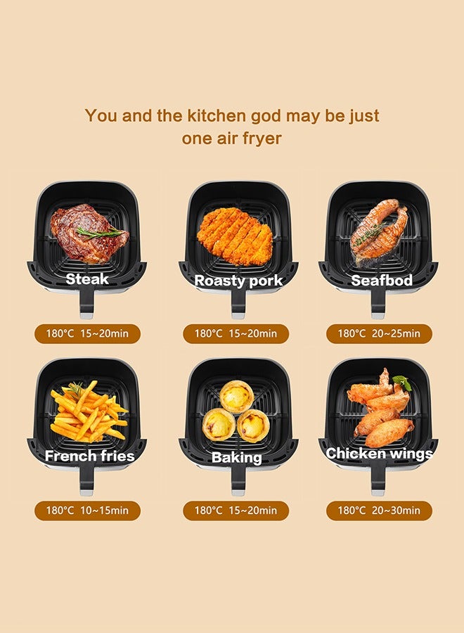 Air Fryer 10L, 9 Presets, One-touch Panel, 360° Turbo Airflow Tech, Stainless Steel LED Touch Display Countertop Air Fryers Nonstick & Dishwasher-Safe Basket,Stainless Steel Air Fryer,Metal Grey