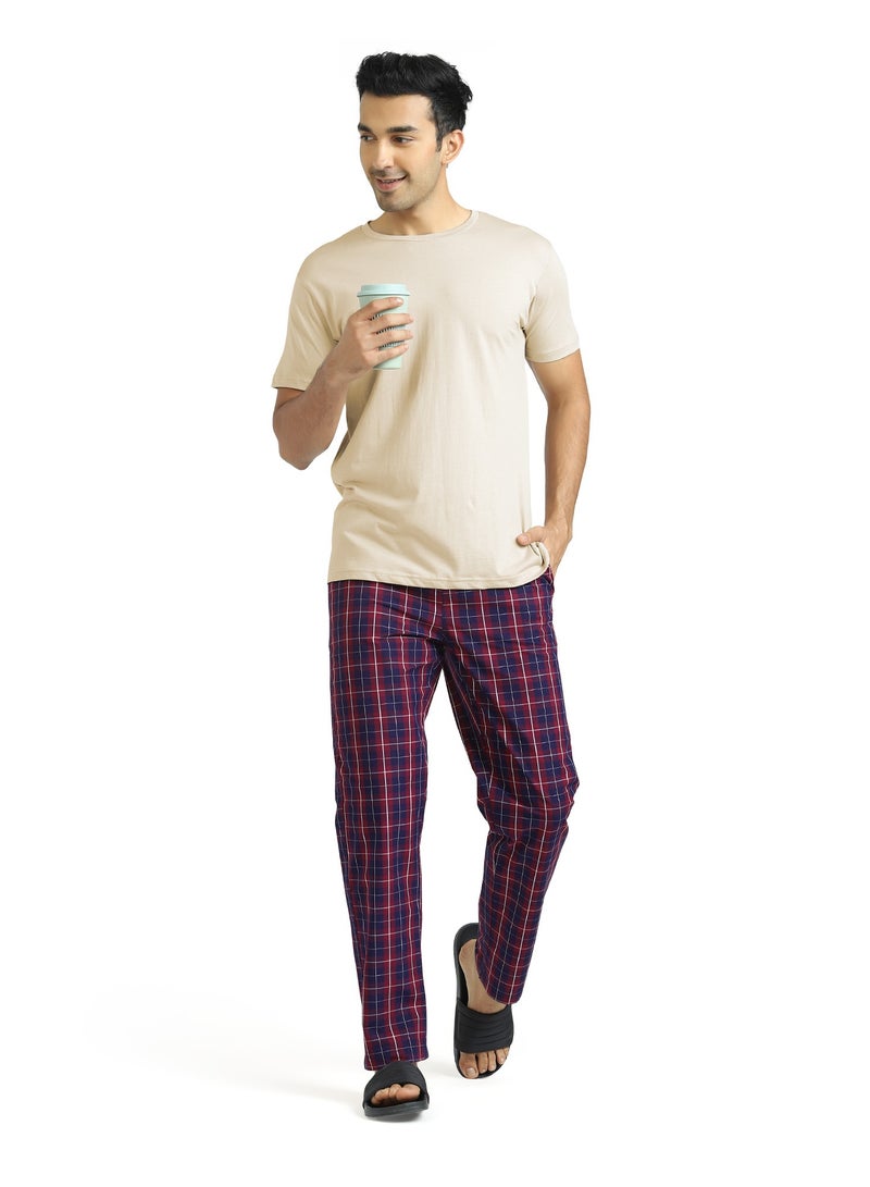 Checkmate Intellieaze Combed Cotton Checks Men Pyjama