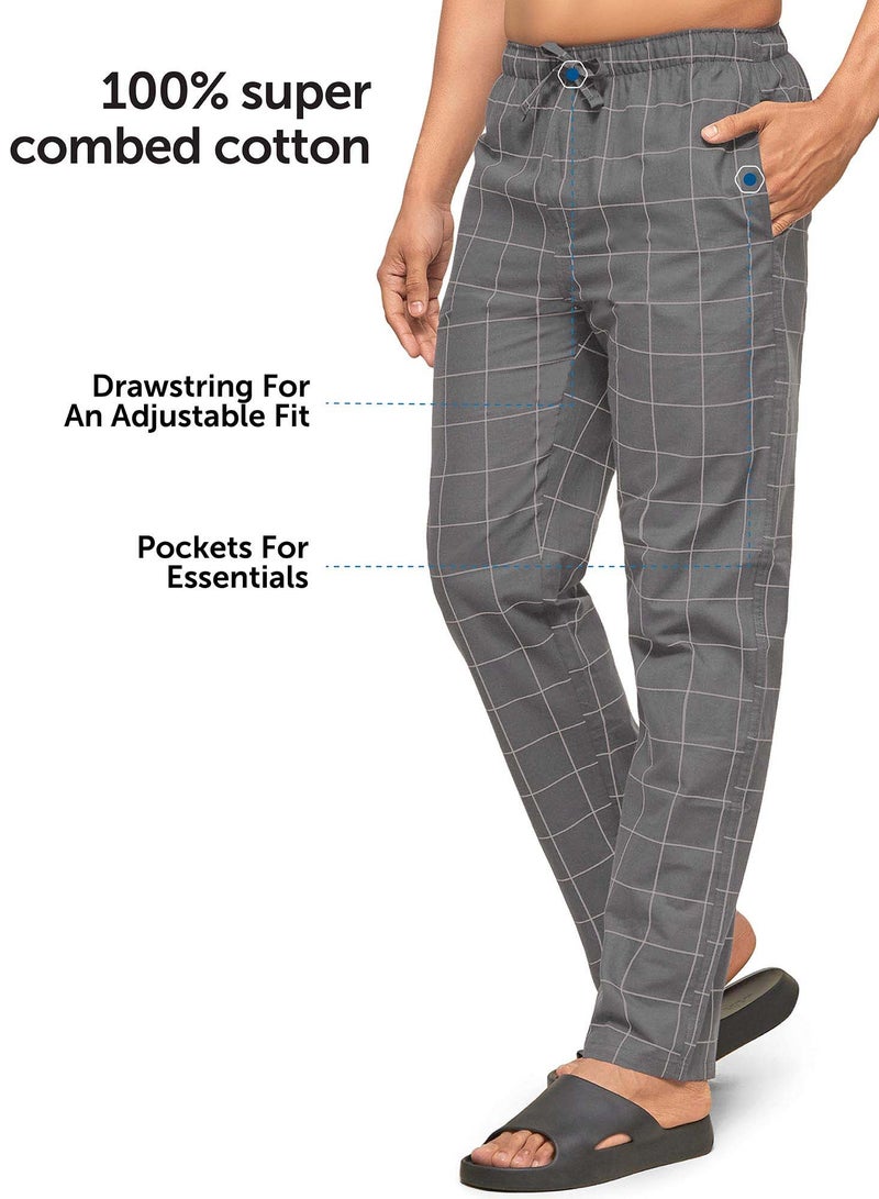 Checkmate Intellieaze Combed Cotton Checks Men Pyjama