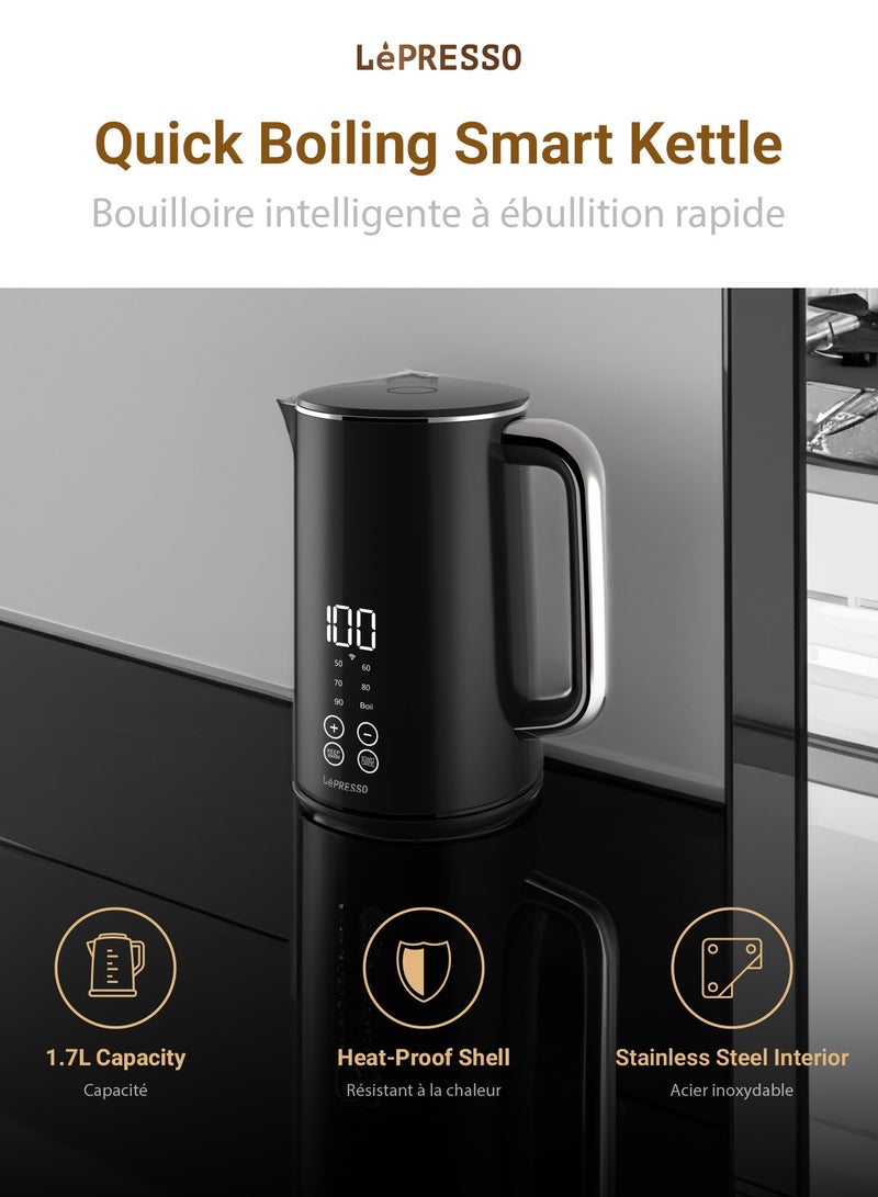 1.7L Smart Electric Kettle with Touch Panel and BS plug 2000W - Black