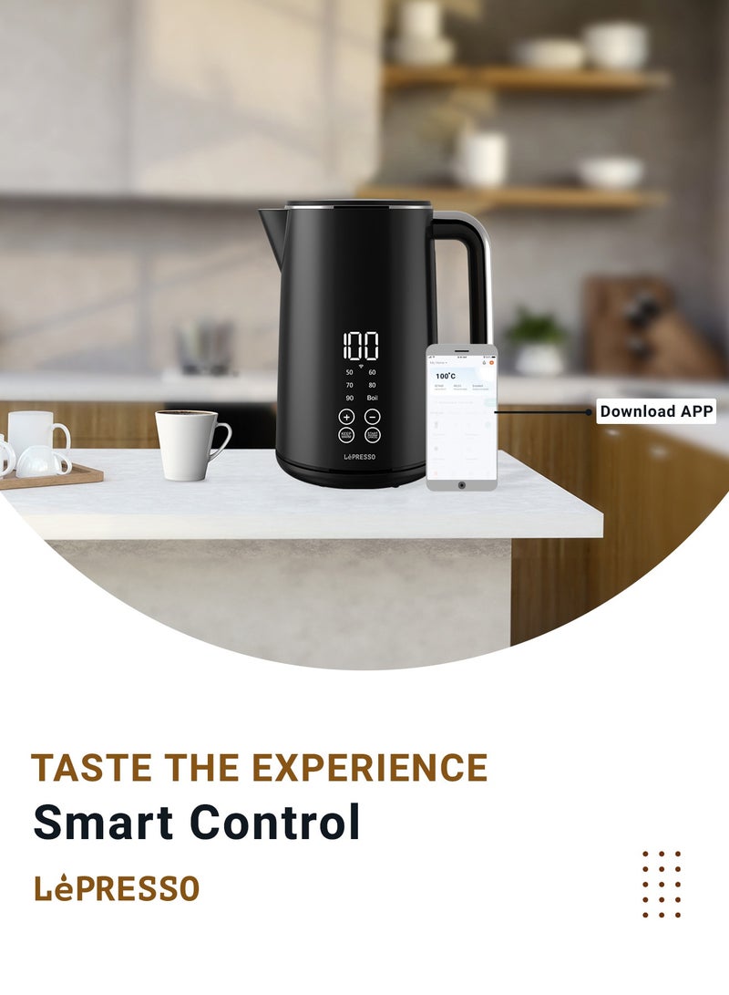 1.7L Smart Electric Kettle with Touch Panel and BS plug 2000W - Black