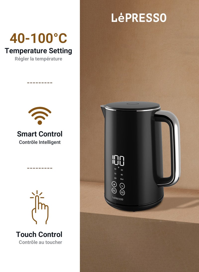 1.7L Smart Electric Kettle with Touch Panel and BS plug 2000W - Black