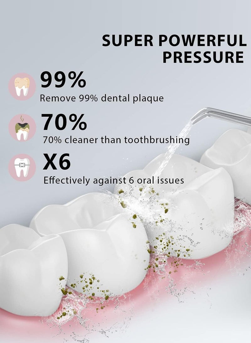 Dental Water Flosser, Oral Rinse, Cordless Dental Oral Rinse with 4 Nozzle Tips and 3 Different Water Pressure Modes