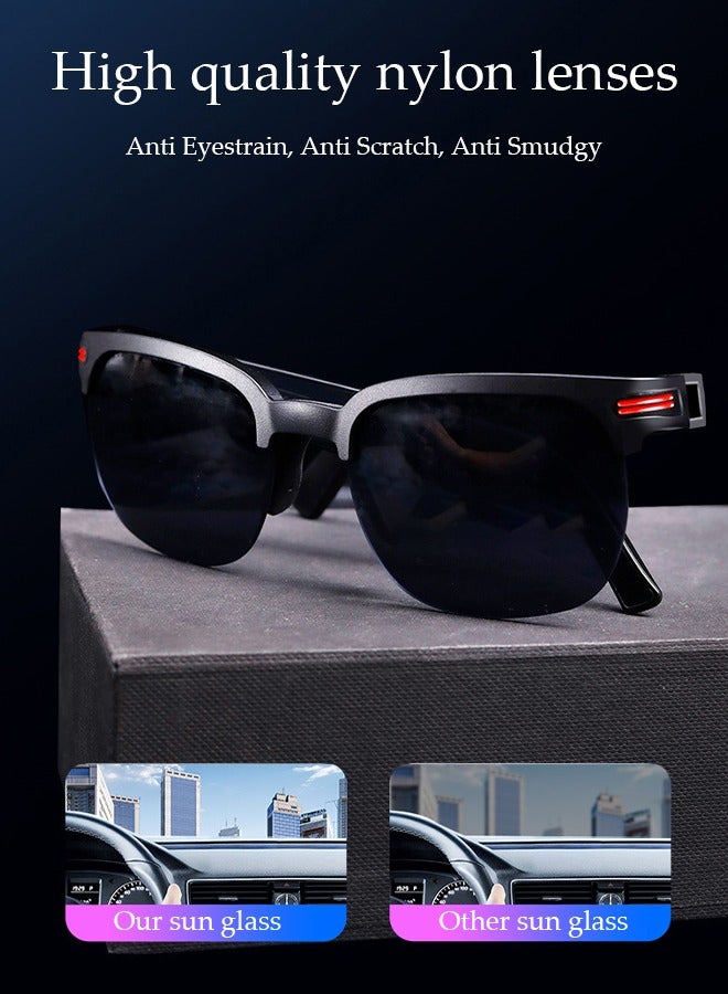 Smart Glasses,Bluetooth 5.3 Sunglasses Wireless Bluetooth Headset Waterproof Compatible with Smart Phones Easy to Make Phone Calls and Listen to Music Polarized Lenses