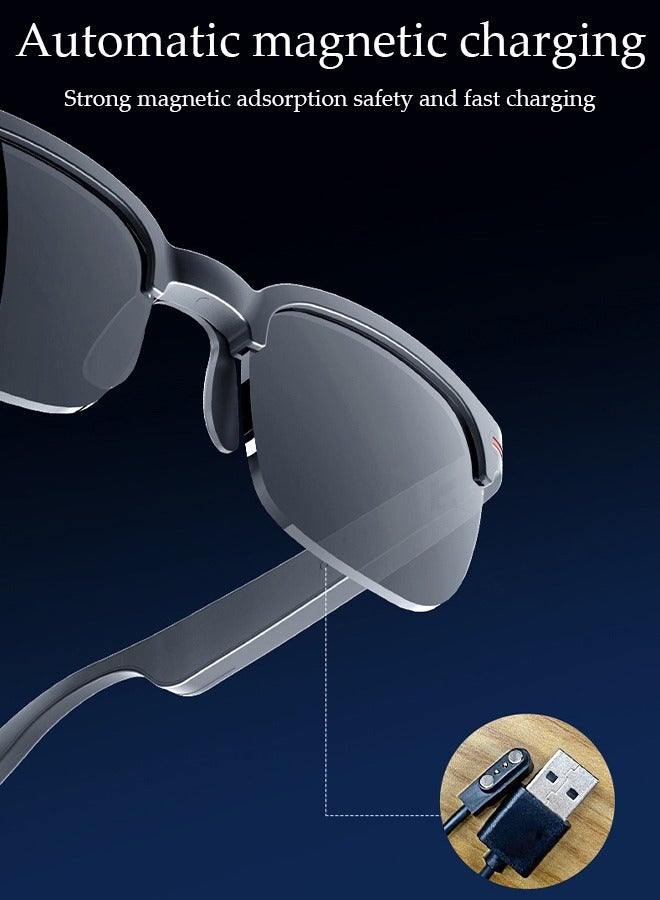 Smart Glasses,Bluetooth 5.3 Sunglasses Wireless Bluetooth Headset Waterproof Compatible with Smart Phones Easy to Make Phone Calls and Listen to Music Polarized Lenses