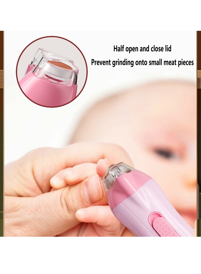 Baby Electric Nail File Drill for Baby No Sharp Claws Hurt, Nail Care Professional Manicure Pedicure System for Beauty Nail Art, 6 in 1 Safety Cutter Trimmer Clipper for Toes and Fingers