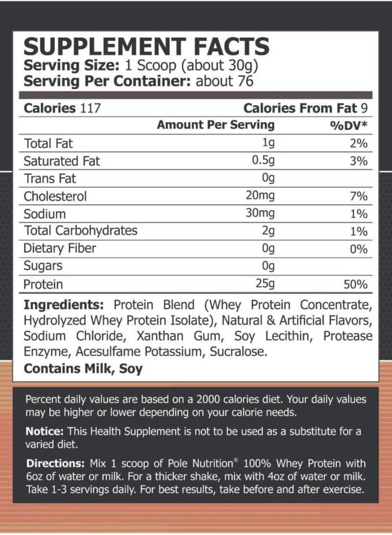 100% Whey Protein, 25 Grams of Protein for Muscle Support and Recovery - Cafe Frappe, 5lbs (76 Servings)