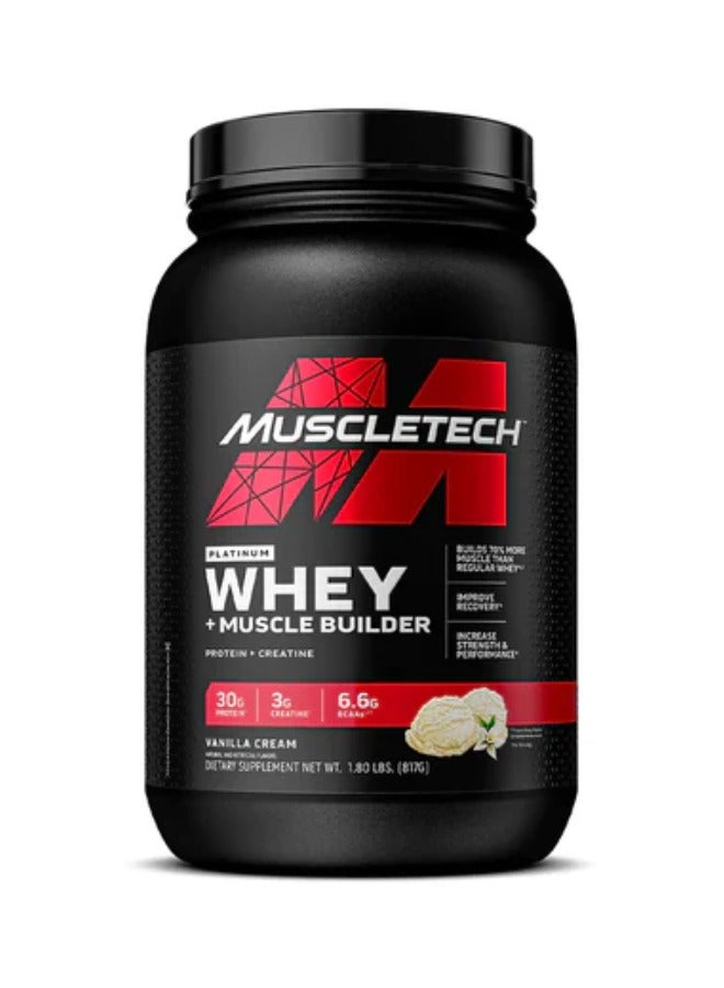 Platinum Whey + Muscle Builder in Vanilla Cream flavor, 1.8 lbs