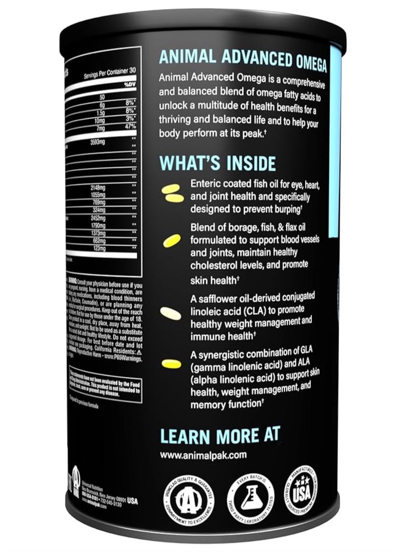 Omega 3, Fish Flaxseed, Salmon Oil, Herring And More, Supports Cardiovascular And Joint Health, Enhances Metabolism, 30 Day Pack