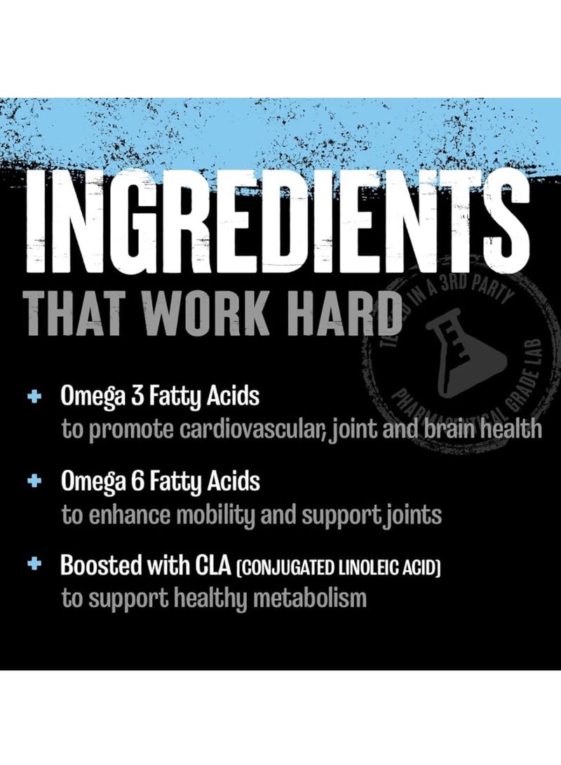 Omega 3, Fish Flaxseed, Salmon Oil, Herring And More, Supports Cardiovascular And Joint Health, Enhances Metabolism, 30 Day Pack