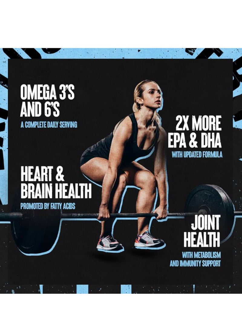 Omega 3, Fish Flaxseed, Salmon Oil, Herring And More, Supports Cardiovascular And Joint Health, Enhances Metabolism, 30 Day Pack