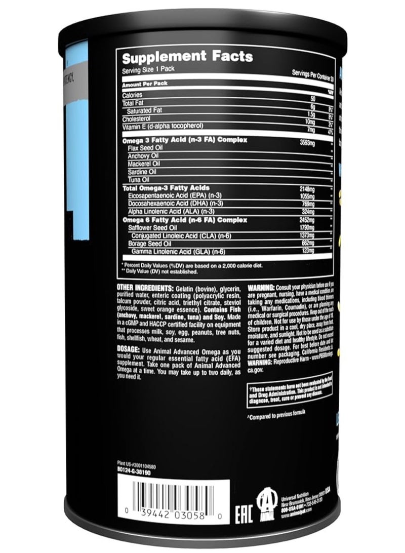 Omega 3, Fish Flaxseed, Salmon Oil, Herring And More, Supports Cardiovascular And Joint Health, Enhances Metabolism, 30 Day Pack