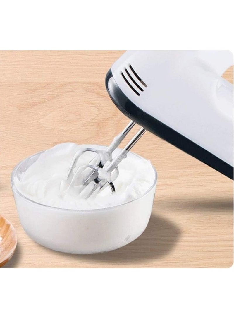 Electric Hand Mixer With Steel Bowl, 7 Speed With Small Blenders Cake Whipping Machine Includes Stainless Steel Beaters & Dough Hooks Whisk Kneaders For Kitchen Baking Cooking