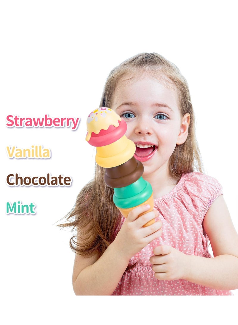 Serve Ice Cream Counter Toy Ice Cream Toy Play Set for Kids Toddler Ice Cream Counter Shop 39 Pcs Educational Pretend Play Food and Accessories Great Gift for 3 4 5 6 Year Old Girl or Boy