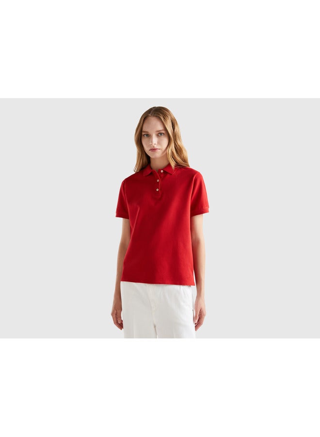 Polo in stretch organic cotton