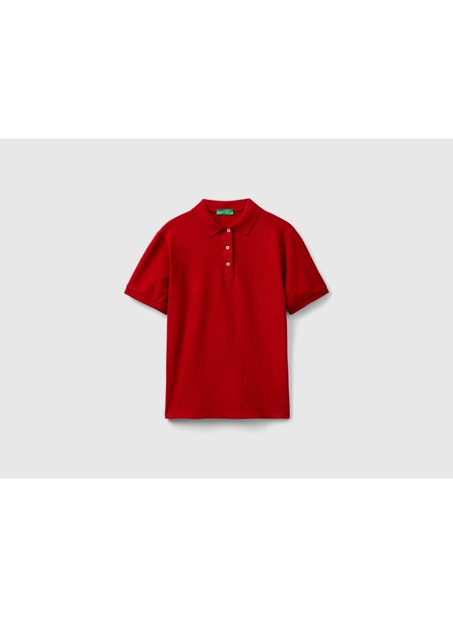 Polo in stretch organic cotton