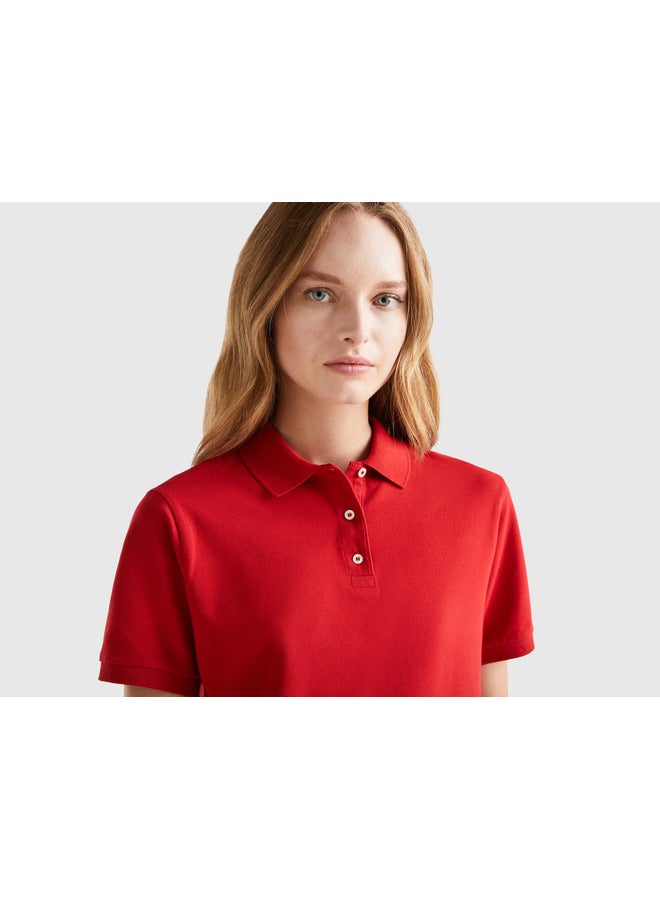 Polo in stretch organic cotton