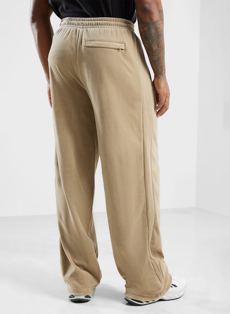 Oversized Velour Track Pants