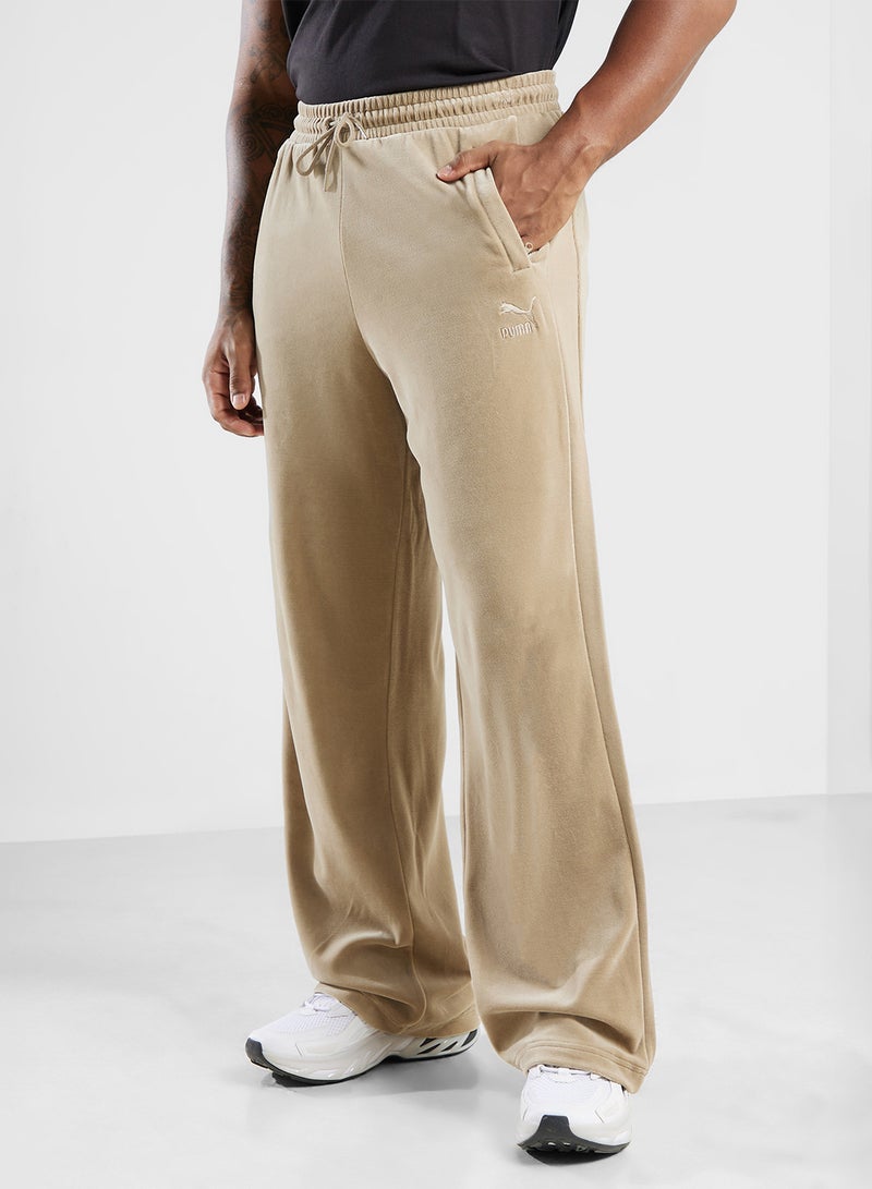 Oversized Velour Track Pants