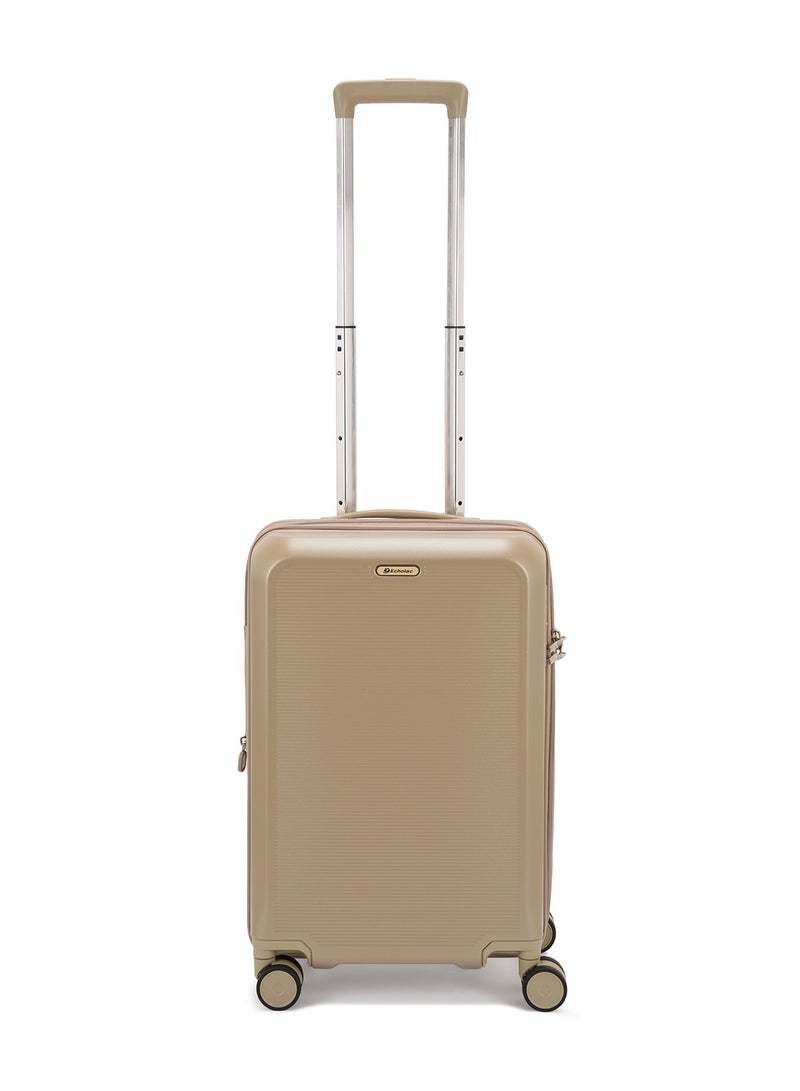 Echolac Sense Hardcase Set Of 3 Expandable Piece Luggage Trolley Set Gold