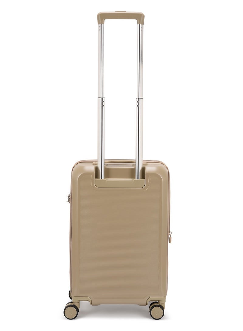 Echolac Sense Hardcase Set Of 3 Expandable Piece Luggage Trolley Set Gold