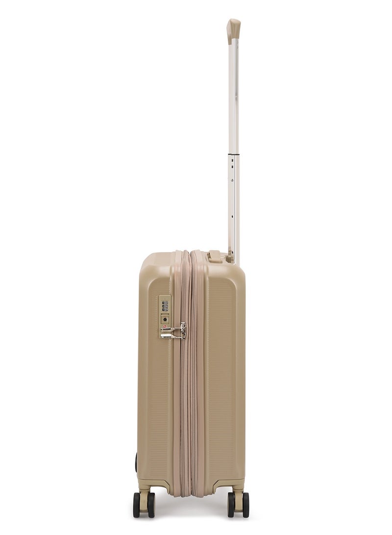 Echolac Sense Hardcase Set Of 3 Expandable Piece Luggage Trolley Set Gold