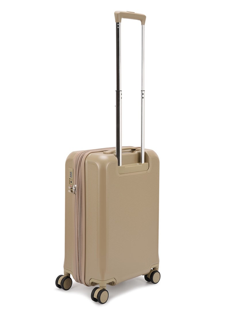 Echolac Sense Hardcase Set Of 3 Expandable Piece Luggage Trolley Set Gold