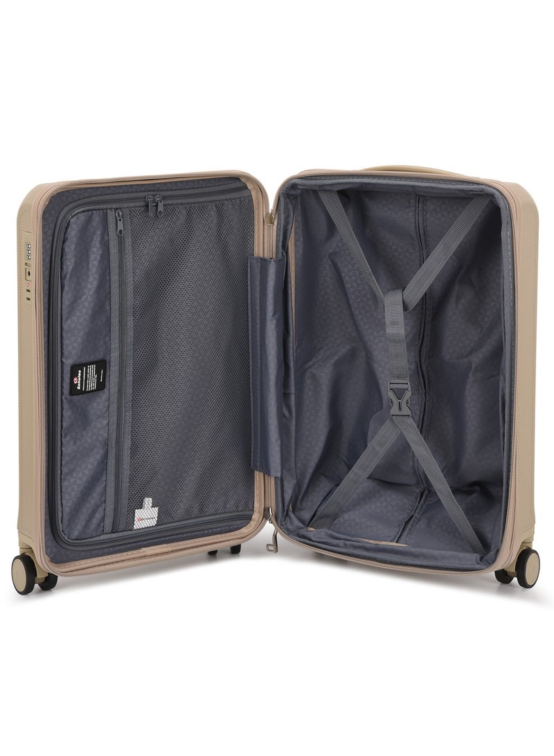 Echolac Sense Hardcase Set Of 3 Expandable Piece Luggage Trolley Set Gold