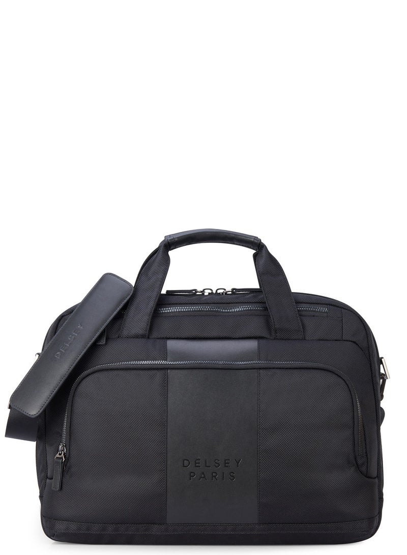 Delsey Wagram 1 Comparment Satchel Breifecase 15.6 inch Black - 00119916000