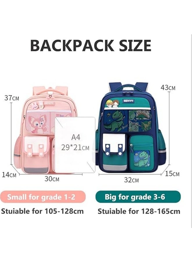 School Bag for Girls 2 pcs Set,Kids Backpack with Pencil Bag, Cute School Bags Shoulder Handbags Cartoon Rucksack Large Capacity Bag Waterproof Bags Multiple Pockets Schoolbags