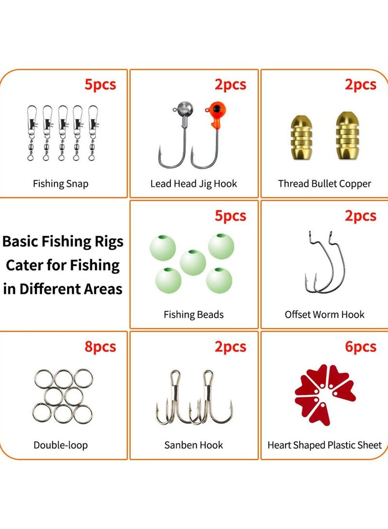 Fishing Accessories KASTWAVE 78 Pcs for Freshwater Bait Tackle Kit for Bass Trout Salmon Fishing Accessories Tackle Box Including Spoon Lures Soft Plastic Worms Crankbait Jigs Fishing Hooks