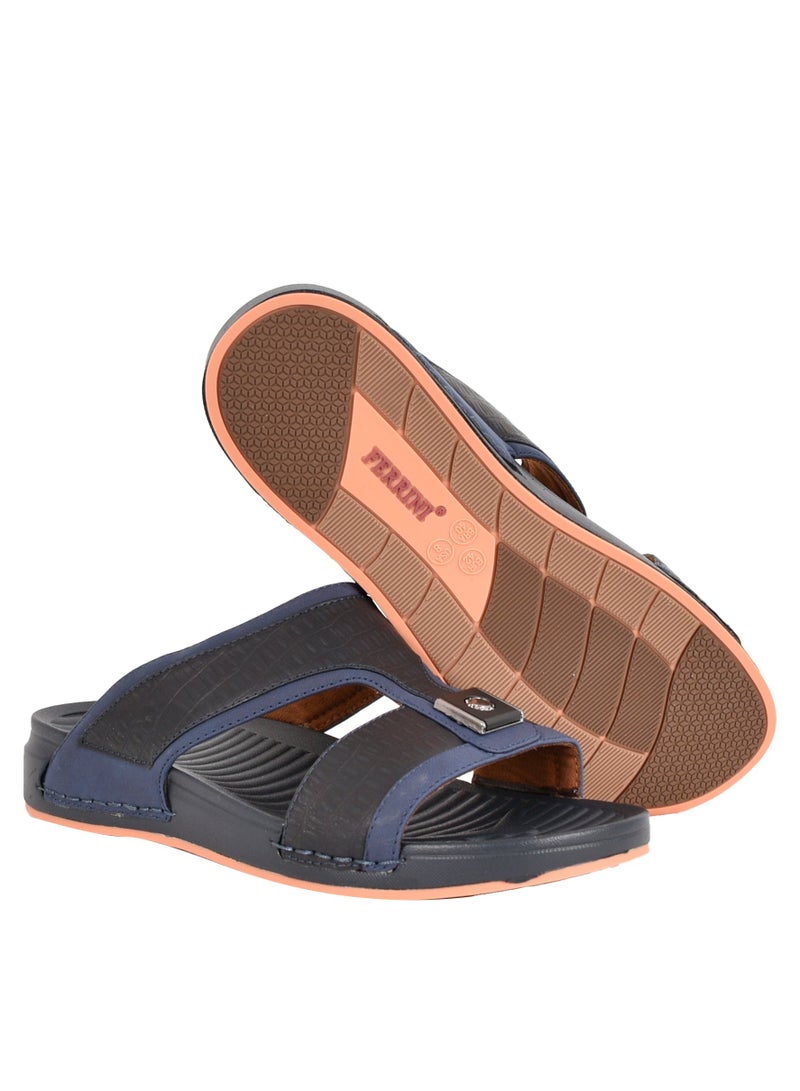 Mens Textured Arabic Sandal Navy