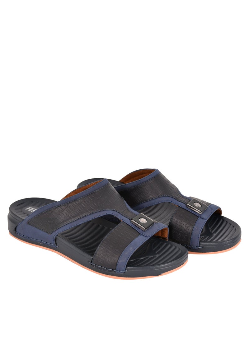 Mens Textured Arabic Sandal Navy