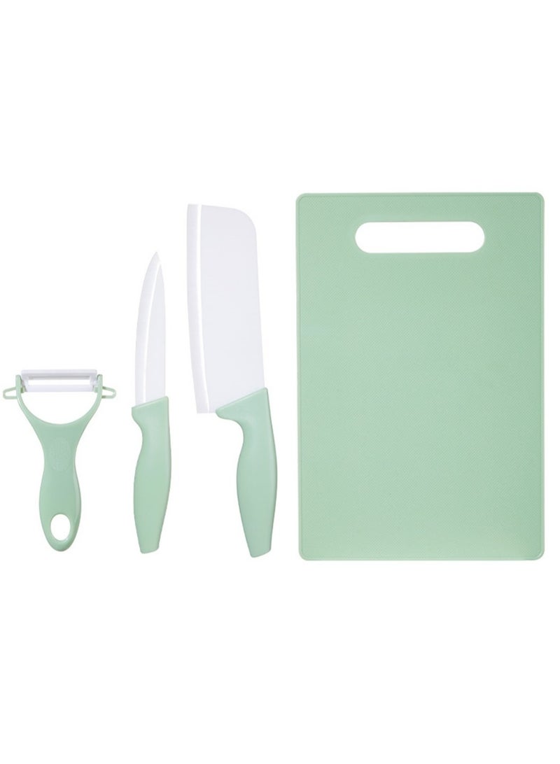 Cutting Boards with Non-Slip Base - Set of 4 Ceramic Perfect for Fruits and Vegetables Cutting Board - Mold-Resistant, Easy to Clean, with Hanging Hole Green
