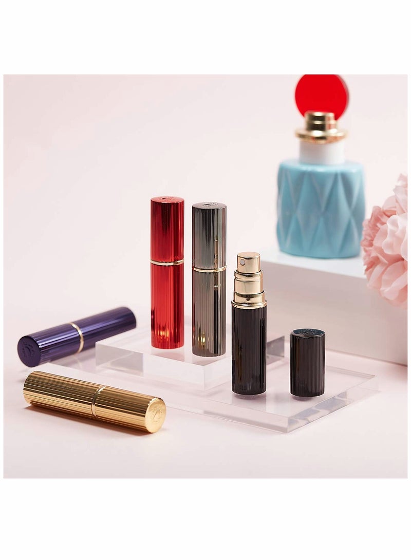 2 Pack 5ml Portable Mini Perfume Atomizer with Aluminum Alloy Shell - Travel-Friendly and Refillable Fragrance Spray Bottles