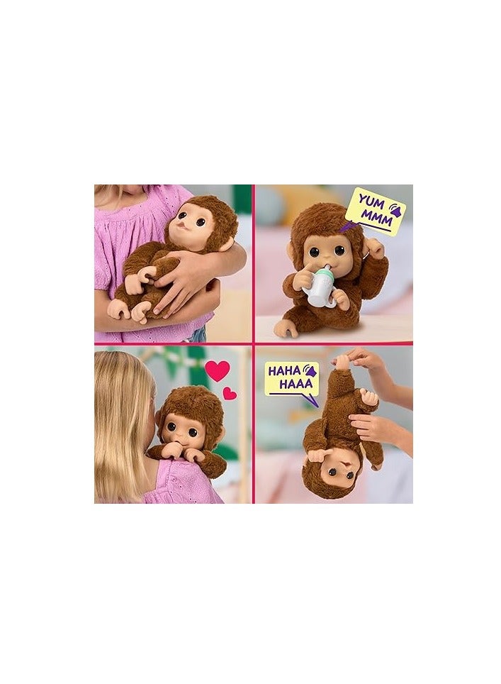 My Baby Monkey - Adorable pet monkey with over 50 sounds & reactions. Expressive moving mouth. Mango his thumb, feeds from his bottle, & hangs from his hands & feet!