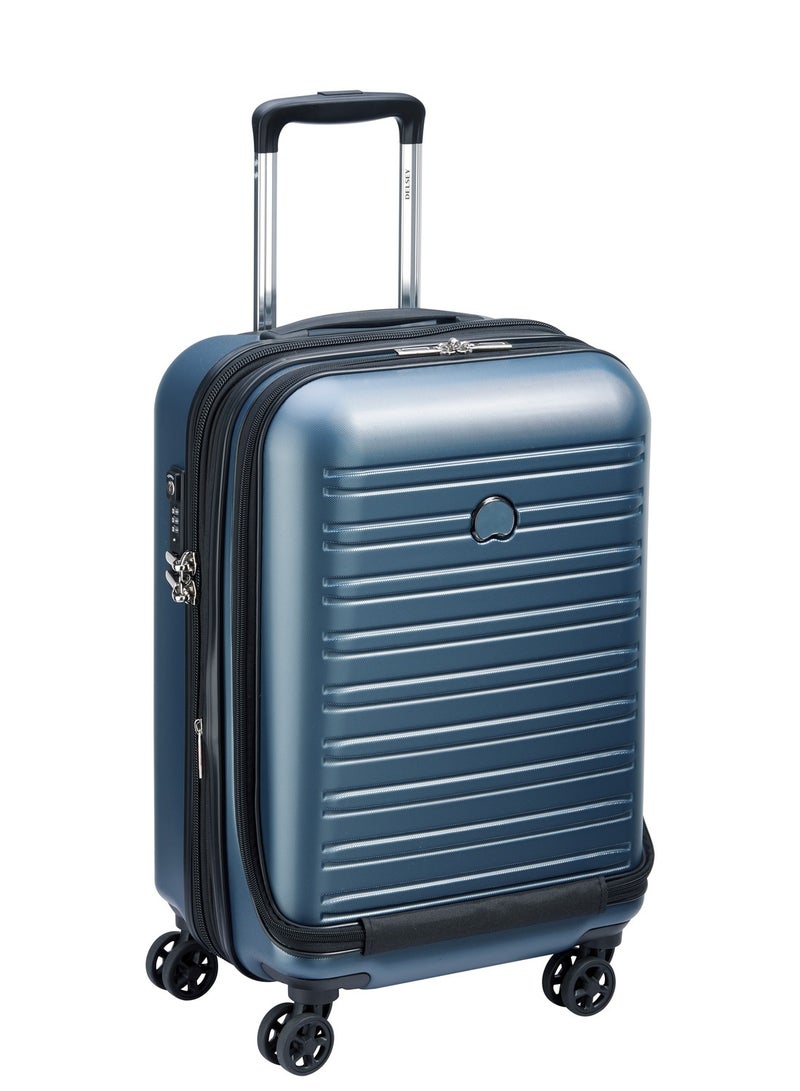 Delsey Segur 2.0 55cm Hardcase 4 Double Wheel Expandable Cabin Luggage Trolley Case Blue - 205880202