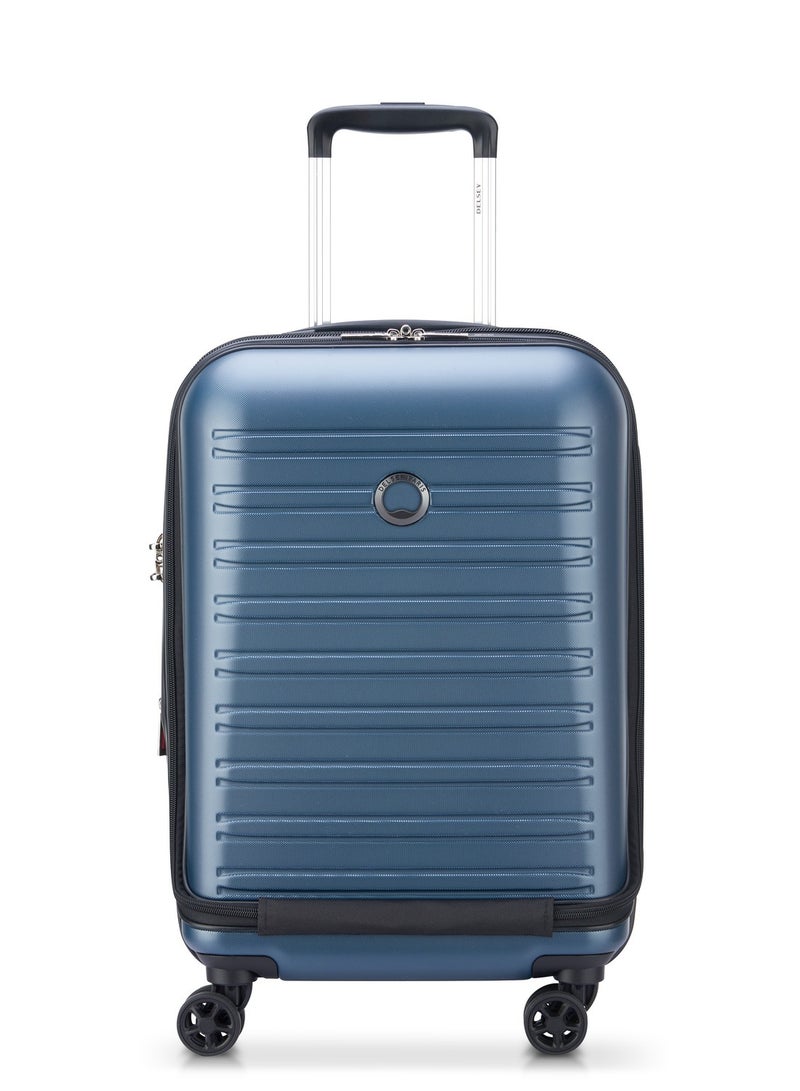 Delsey Segur 2.0 55cm Hardcase 4 Double Wheel Expandable Cabin Luggage Trolley Case Blue - 205880202