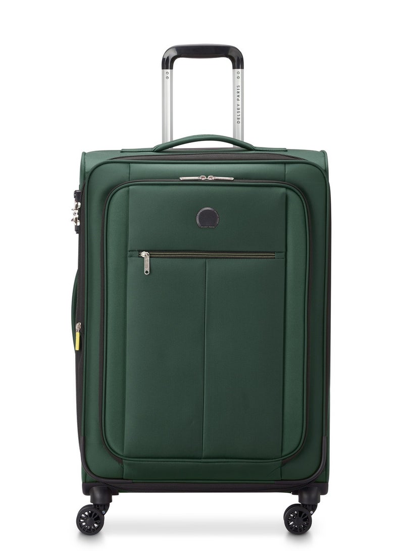 Delsey Pin Up 6 68cm Softcase 4 Double Wheel Expandable Check-In Trolley Case Green - 00343081103